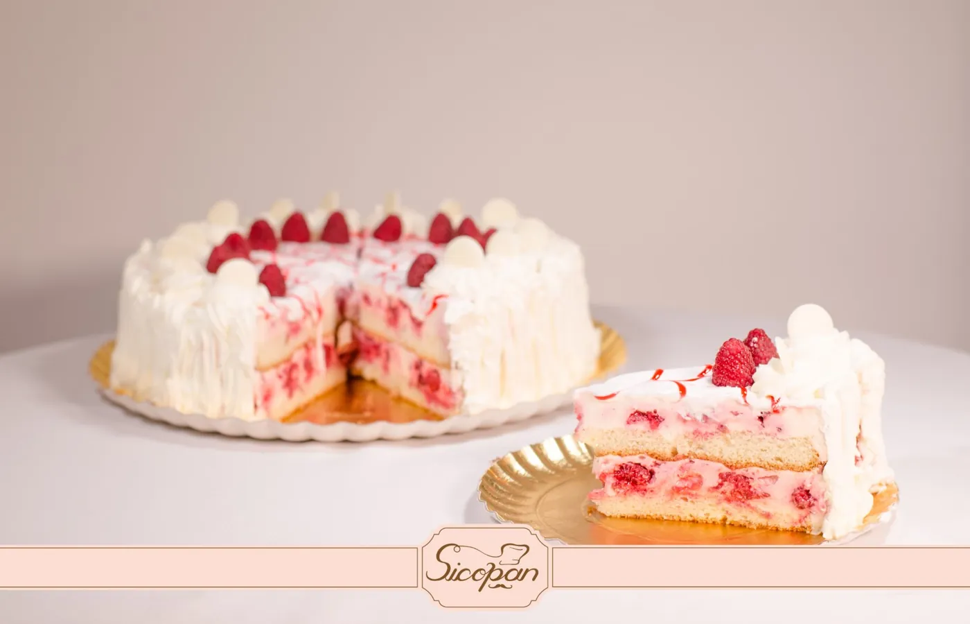 Tort cu mascarpone și zmeură, Cofetăria Sicopan Deva